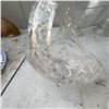 Image 2 : Cut Glass Crystal Basket Bowl, 9 Inches