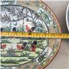 Image 2 : Large Chinese Famille Verte Porcelain Charger, Rooster Motif, 18 Inch