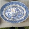 Image 1 : Large Blue Willow Pattern Oval Platter, 16 Inch