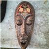 Image 1 : Hand-Carved Wooden Tribal Mask with Painted Details, 20"