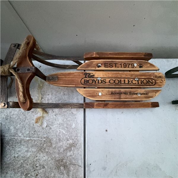 Boyds Collection Decorative Wooden Sled, 1979, 16"