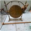 Image 1 : Brass Tabletop Gong With Wooden Mallet, 15 Inches High