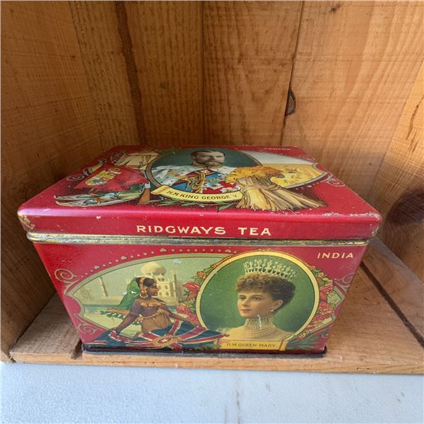 Ridgways Tea Tin Featuring King George V & Queen Mary