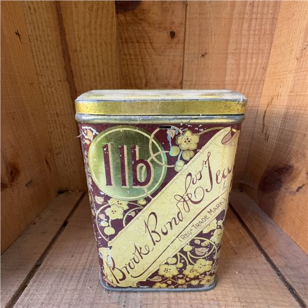 Antique Brooke Bond 1 lb Tea Tin, London Calcutta Colombo Winnipeg