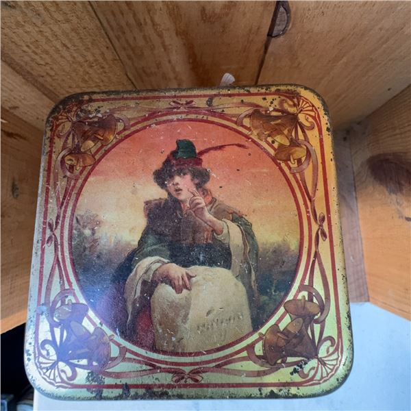 Antique Mazawattee Tea Tin with Victorian Litho Scenes