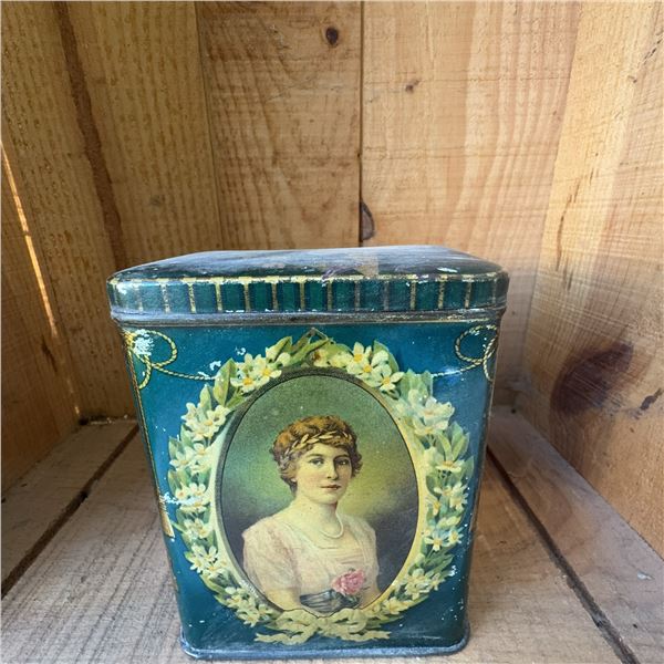 Early 20th Century Decorative Portrait Tin Container