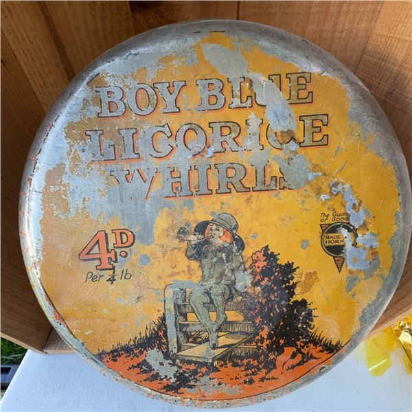 Vintage Boy Blue Licorice Whirls Tin, George W. Horner & Co Ltd