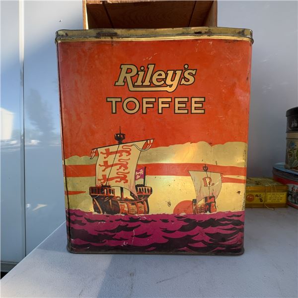 Vintage Riley's Toffee Tin, Halifax England, Large Size