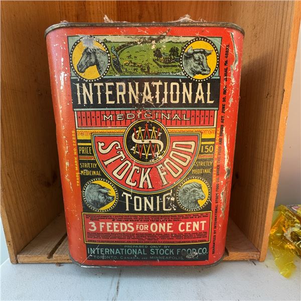 Vintage International Stock Food Tonic Tin Can