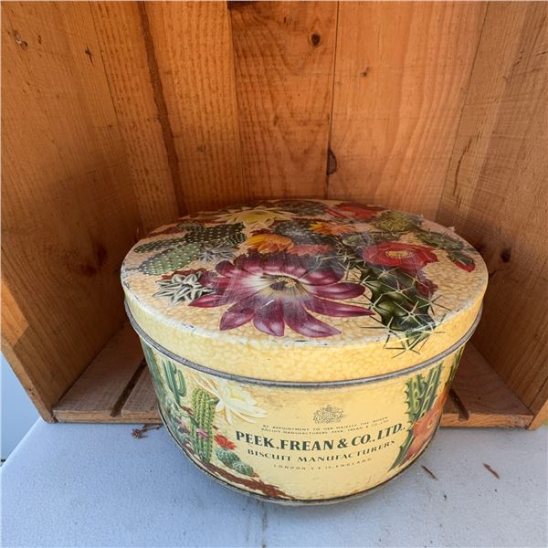 Peek, Frean & Co. Ltd. Vintage Biscuit Tin With Cactus Design