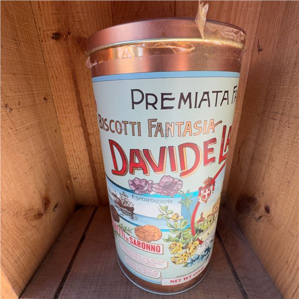 Vintage Davide Lazzaroni Biscotti Fantasia Tin With Candies