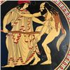 Image 2 : Hand-Painted Greek Plate, Maenad and Silenos, Signed