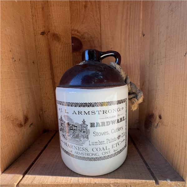Antique J.L. Armstrong Armstrong ONT Stoneware Jug