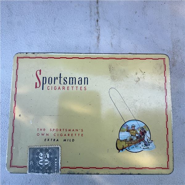 Vintage Sportsman Cigarettes Tin Box Extra Mild