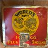 Image 1 : World's Navy Plug Smoking Tobacco Tin 3lbs Vintage