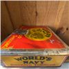Image 3 : World's Navy Plug Smoking Tobacco Tin 3lbs Vintage