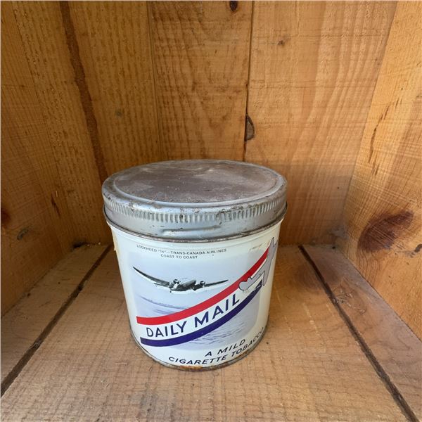 Vintage Daily Mail Cigarette Tobacco Tin with Airplane Graphics