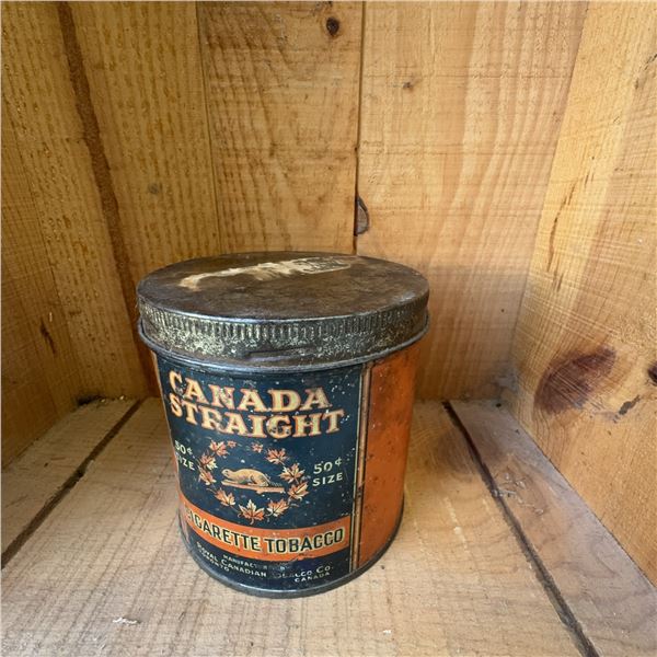 Vintage Canada Straight Cigarette Tobacco Tin 50¢ Size