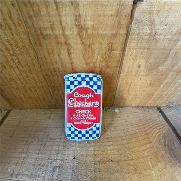 Vintage Cough Checkers Tin Advertising Container