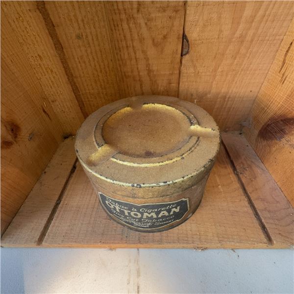 Vintage Ottoman Fine Cut Tobacco Tin with Ashtray Lid