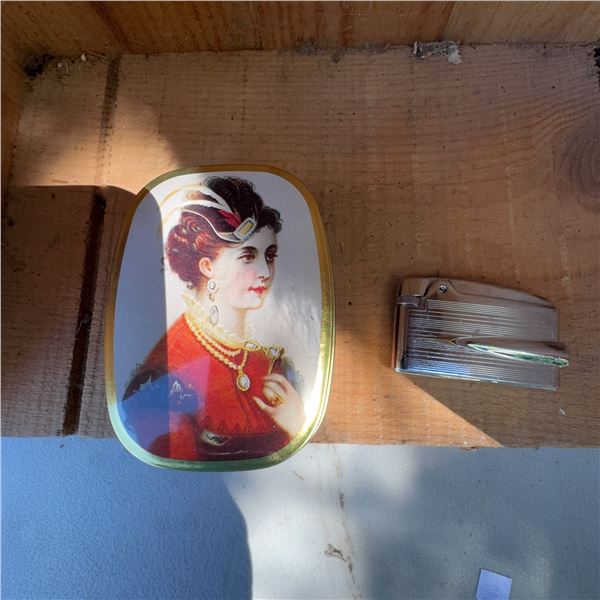 Ronson Varaflame Adonis Lighter & Madame Tussaud's Tin