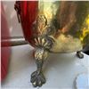 Image 2 : Large Brass Planter or Jardinière with Lion Head Handles, 15" Diameter