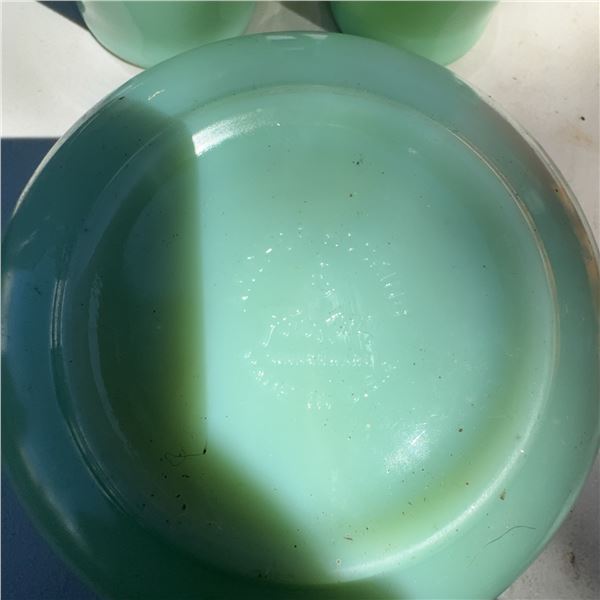 Fire-King Jadeite Mugs and Scalloped Bowls Set