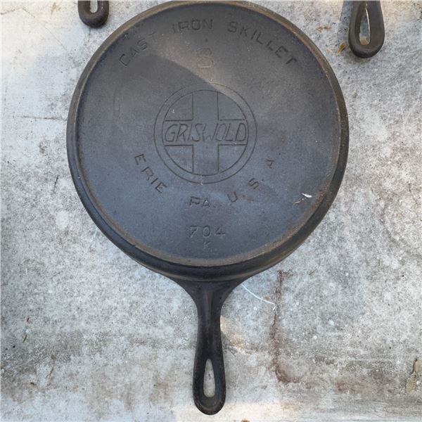 Griswold No. 8 Cast Iron Skillet, Erie PA, 704