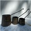Image 1 : 3 Vintage Brass and Iron Ladle Pots