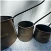 Image 3 : 3 Vintage Brass and Iron Ladle Pots