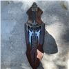 Image 1 : Fantasy Wall Mounted Decorative Dagger with Wooden Plaque