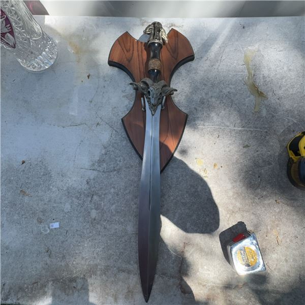 Fantasy Stainless Steel Decorative Sword with Wall Plaque, 24 Inch