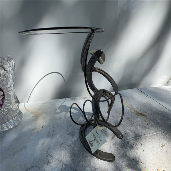 Horseshoe Metal Sculpture Side Table Fort Madison Trading Post