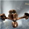 Image 2 : Vintage Hand-Hammered Copper 3-Arm Candelabra, 12" Tall
