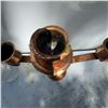 Image 3 : Vintage Hand-Hammered Copper 3-Arm Candelabra, 12" Tall