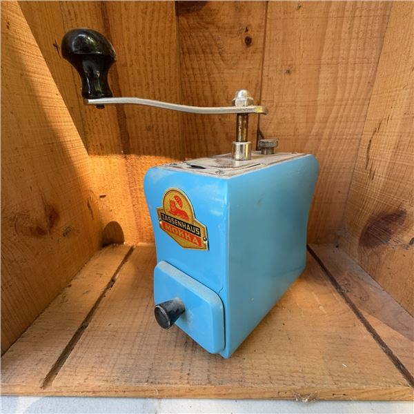 Vintage Zassenhaus Monika Blue Coffee Grinder
