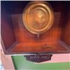 Image 2 : Antique Wooden Wall Clock with Pendulum and Key (28" x 15")