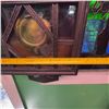 Image 8 : Antique Wooden Wall Clock with Pendulum and Key (28" x 15")