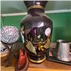 Image 2 : Eclectic Shelf Lot: Glassware, Pewter Mug, Stone Obelisk, and Decor