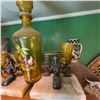 Image 5 : Eclectic Shelf Lot: Glassware, Pewter Mug, Stone Obelisk, and Decor