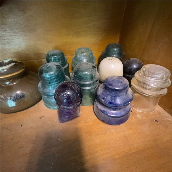 Vintage Glass and Ceramic Electrical Insulators Lot