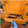 Image 10 : Vintage Oak Hoosier Cabinet with Glass Doors