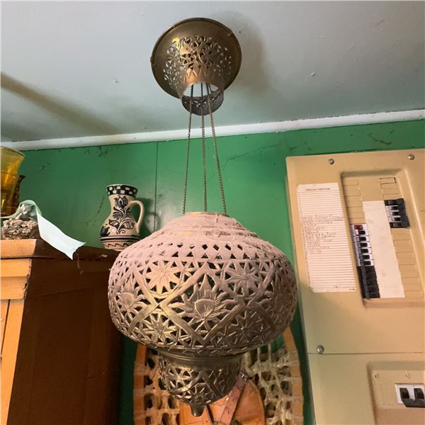 Vintage Moroccan Style Brass Hanging Lamp