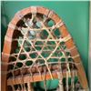 Image 2 : Vintage Wooden Framed Snowshoe with Leather Bindings, 37 Inches
