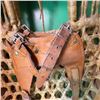 Image 5 : Vintage Wooden Framed Snowshoe with Leather Bindings, 37 Inches