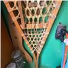 Image 7 : Vintage Wooden Framed Snowshoe with Leather Bindings, 37 Inches