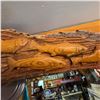 Image 3 : Hand-Carved Wooden Fish Relief on Bark Slab