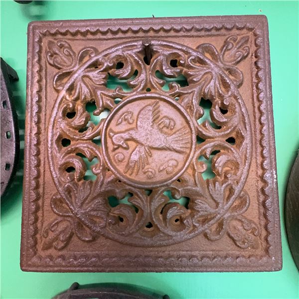 Three Antique Cast Iron Trivets, Various Designs