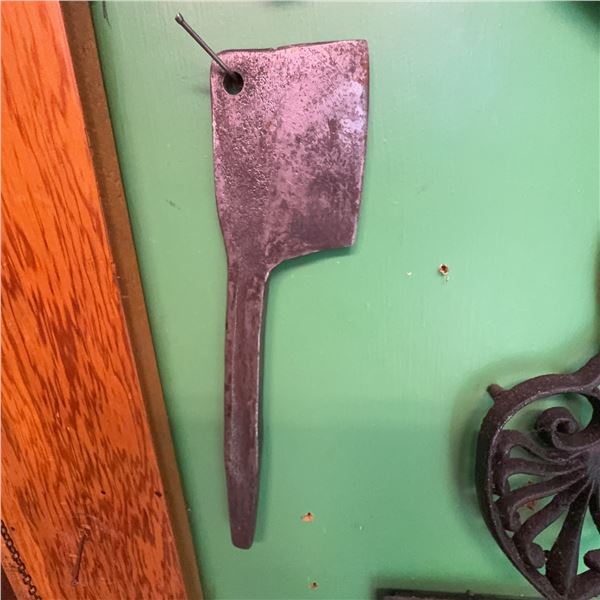 Vintage Cast Iron Kitchen Utensil and Trivet Lot