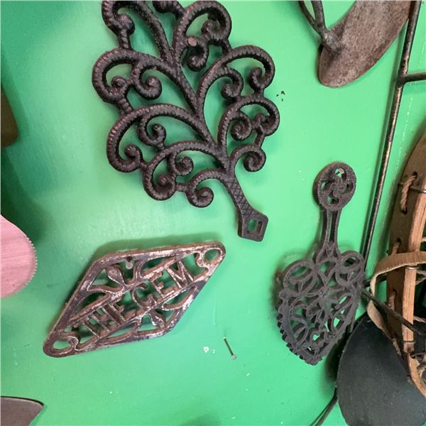 3 Vintage Cast Iron Trivets